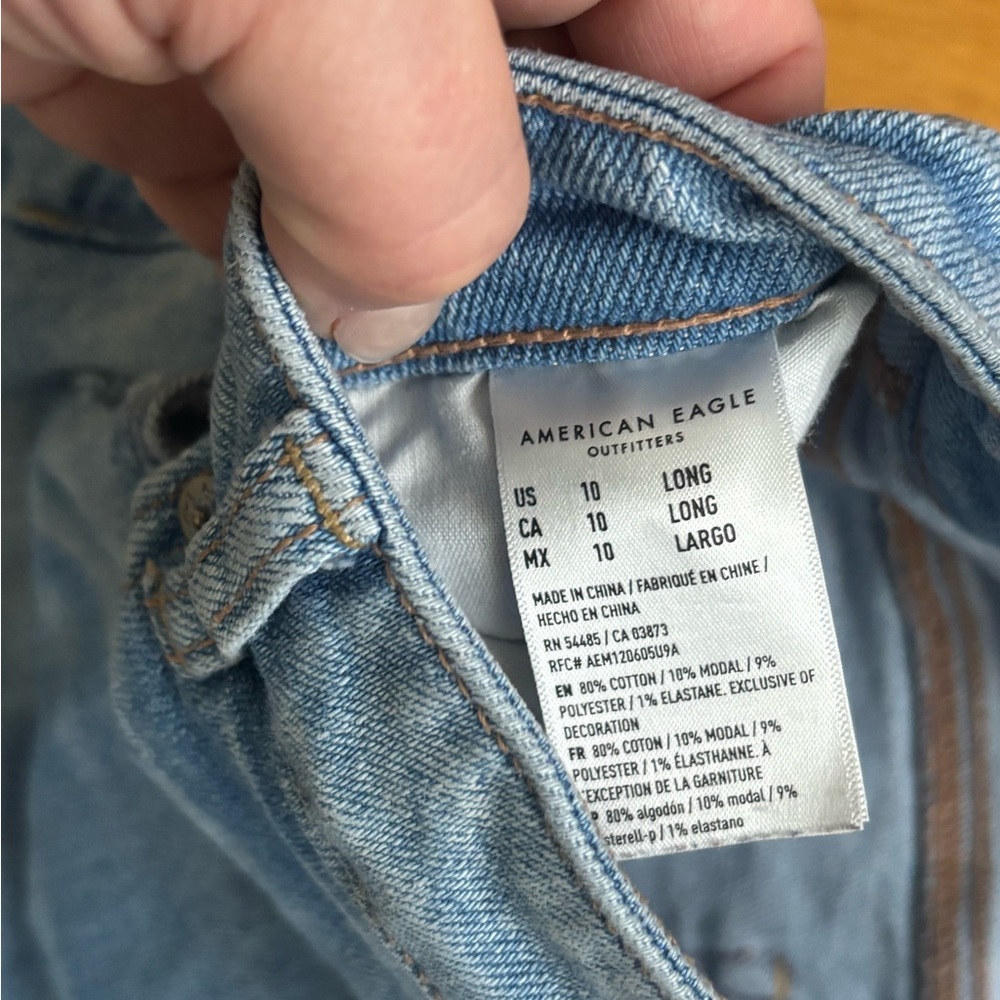 American Eagle Outfitters Light Blue Stretch Jeans 10 LONG - Picture 4 of 5